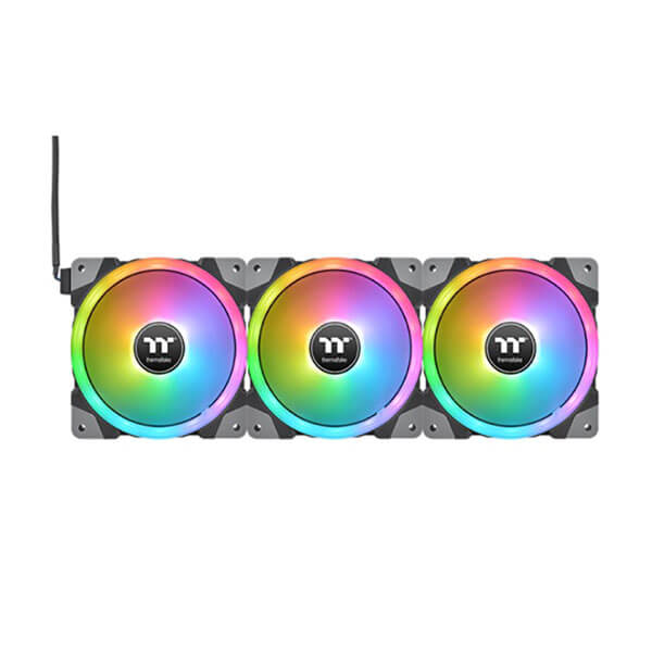 Thermaltake Swafan EX12 RGB 120mm Cabinet Fan with Controller - Black (Triple Pack)